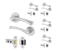 Afit Chrome Internal Twist Door Handles With Latch 5 Pairs Novi Range