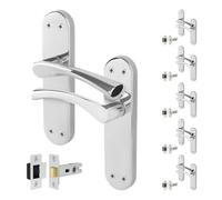 Afit Chrome Internal Twist Door Handles With Latch 6 Pairs Novi Backplate Range