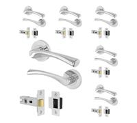 Afit Chrome Internal Twist Door Handles With Latch 6 Pairs Novi Range