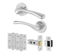 Afit Chrome Internal Twist Door Handles With Latch And Hinges 1 Pair Novi Range