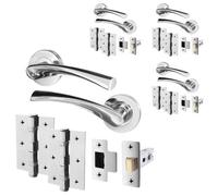 Afit Chrome Internal Twist Door Handles With Latch And Hinges 4 Pairs Novi Range