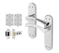 Afit Chrome Internal Twist Door Handles With Latch And Hinges Novi Backplate Range