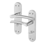 AFIT Chrome Satin Nickel Bathroom Handle Boston Backplate 1 Pair in Metallics | Size: 150mm x 150mm AFIT Metallics 150mm x 150mm