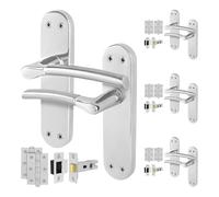 AFIT Chrome Satin Nickel Feature Handle Latch Hinges Boston 4 Pairs in Metallics | Size: 150mm x 150mm AFIT Metallics 150mm x 150mm