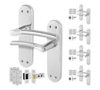 AFIT Chrome Satin Nickel Feature Handle Latch Hinges Boston 5 Pairs in Metallics | Size: 150mm x 150mm AFIT Metallics 150mm x 150mm