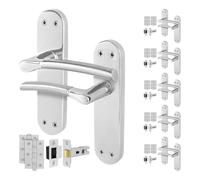 AFIT Chrome Satin Nickel Feature Handle Latch Hinges Boston 6 Pairs in Metallics | Size: 150mm x 150mm AFIT Metallics 150mm x 150mm