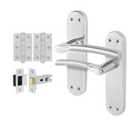 AFIT Chrome Satin Nickel Feature Handle Latch Hinges Boston in Metallics | Size: 150mm x 150mm AFIT Metallics 150mm x 150mm
