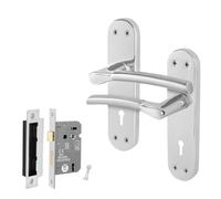 AFIT Chrome Satin Nickel Feature Sashlock Set Boston Backplate in Metallics | Size: 150mm x 150mm AFIT Metallics 150mm x 150mm