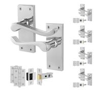 AFIT Chrome Scroll Handle Latch Hinges Set (64mm) 5 Pairs in Silver | Size: 150mm x 150mm AFIT Silver 150mm x 150mm