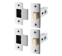 Afit Chrome Tubular Door Latch For Internal Doors - 2.5 Inch / 64mm - Pack Of 2 Polished Chrome Tubular Mortice Latches