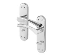 AFIT Chrome Twist Bathroom Handle Novi Backplate Privacy 1 Pair in Metallic Silver | Size: 150mm x 150mm AFIT Metallic Silver 150mm x 150mm