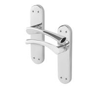 AFIT Chrome Twist Door Handles Novi Backplate Internal Lever 1 Pair in Metallic Silver | Size: 150mm x 150mm AFIT Metallic Silver 150mm x 150mm