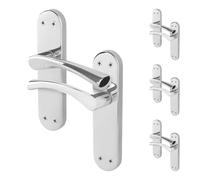 AFIT Chrome Twist Door Handles Novi Backplate Internal Lever 4 Pairs in Metallic Silver | Size: 150mm x 150mm AFIT Metallic Silver 150mm x 150mm