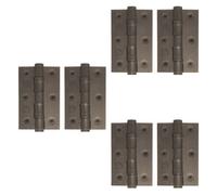 Afit Dark Bronze Door Hinges - 3 Inch / 76mm Internal Fire Door Hinges - 3 Pairs