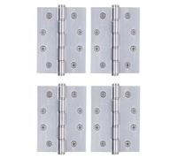 Afit Door Hinges Polished Stainless Steel Washered Butt Hinges Fire Rated Heavy Duty Hinges 4 Inch / 101.6mm - Pack Of 2