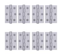 Afit Door Hinges Satin Stainless Steel Washered Butt Hinges Fire Rated Heavy Duty Hinges - 3 Inch / 76mm - Pack Of 4