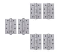 Afit Fire Door Hinges Satin Stainless Steel Heavy Duty Fire Rated Ball Bearing Internal Hinges , 4 Inch/102mm, 3 Pair