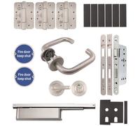 Afit Fire Door Kit - Bathroom Cubicle Door - Severe Duty - Satin Stainless Steel