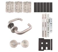Afit Fire Door Kit - Bathroom Kit - Severe Duty - Stain Stainless Steel