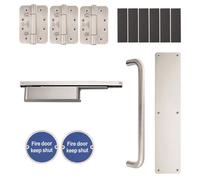 Afit Fire Door Kit - Corridor Non Locking Double Cylinder - Severe Duty - Satin Stainless Steel