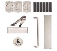 Afit Fire Door Kit - Disabled Toilet Entrance - Severe Duty - Satin Stainless Steel
