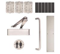 Afit Fire Door Kit - Unisex Toilet Entrance - Severe Duty - Satin Stainless Steel