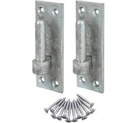 Afit Galvanised Gate Hinge Pin On Rectangular Plate Bracket 200 X 75mm 19mm Diameter Pin - Including Fixings