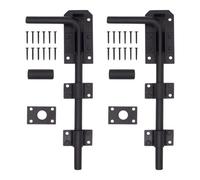 Afit Gate Bolt Drop Down Pattern Heavy Duty Black 12 Inch 300mm Gates Garage Workshop Warehouse Bolt Pack Of 2 With Fixings