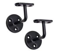 Afit Handrail Bracket Black Pack 2 Wall Mounted Strong Steel 63mm