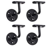 Afit Handrail Bracket Black Pack 4 Wall Mounted Strong Steel 63mm