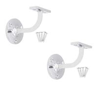 Afit Handrail Bracket Polished Chrome Pack 2 Banister Brackets Stair Banister Wall Handrail 63mm