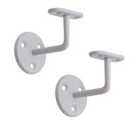 Afit Handrail Bracket White Pack 2 Wall Mounted Strong Steel 63mm