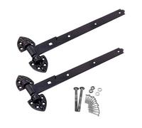 EAI Heavy Reversible Gate Hinges | Heavy Duty 450mm / 18 Inch Black Garage, Stable Door, Gate Hinges | 1 Pair with Fixings