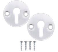 Afit Key Hole Cover Escutcheon - 32mm - Satin Aluminium - Pack Of 2