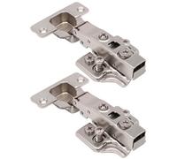 Afit Kitchen Cabinet Hinge 35mm Clip On Sprung Soft Close Hinge Full Overlay 110 Deg C/w Euro Screw On Plate Pack Of 2