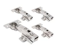 Afit Kitchen Cabinet Hinge 35mm Clip On Sprung Soft Close Hinge Full Overlay 110 Deg C/w Screw On Plate Pack Of 4