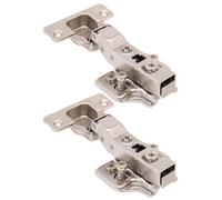 Afit Kitchen Cabinet Hinge 35mm Clip On Sprung Soft Close Hinge Half Overlay 110 Deg C/w Euro Screw On Plate Pack Of 2