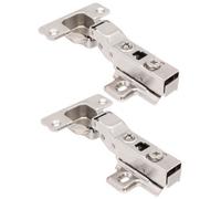 Afit Kitchen Cabinet Hinge 35mm Clip On Sprung Soft Close Hinge Half Overlay 110 Deg C/w Screw On Plate Pack Of 2