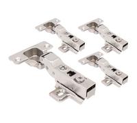Afit Kitchen Cabinet Hinge 35mm Clip On Sprung Soft Close Hinge Half Overlay 110 Deg C/w Screw On Plate Pack Of 4