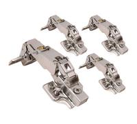 Afit Kitchen Cabinet Hinge 35mm Clip On Sprung Soft Close Hinge Half Overlay 165 Deg C/w Euro Screw On Plate Pack Of 4