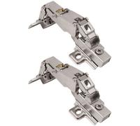 Afit Kitchen Cabinet Hinge 35mm Clip On Sprung Soft Close Hinge Half Overlay 165 Deg C/w Screw On Plate Pack Of 2