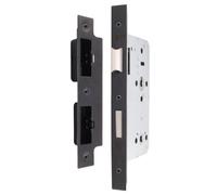 Afit Matt Black Din Euro Bathroom Lock - 90mm Case 60mm Backset