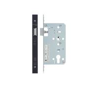Afit Matt Black Din Euro Latch - 90mm Case 60mm Backset