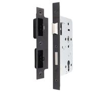 Afit Matt Black Din Euro Sashlock - 90mm Case 60mm Backset