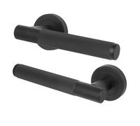 Afit Matt Black Door Handles - Fir Fd30/60, 1 Pair Of Knurled Internal Lever Handles - Nurl