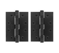 Afit Matt Black Door Hinges - 4 Inch / 102mm Internal Ball Bearing Fire Door Hinges - 1 Pair