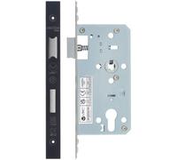 Afit Matt Black Mortice Euro Profile Din Sashlock - 90mm Case 55mm Backset