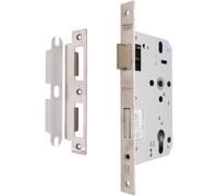 Afit Mortice Euro Profile Sash Din Standard - 90mm Case 60mm Backset - Satin Stainless Steel