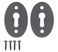 Afit Oval Key Hole Cover Escutcheon - 50X34mm - Black Antique Iron - Pack Of 2