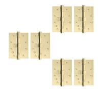 Afit Polished Brass Door Hinges - 4 Inch / 102mm Internal Fire Door Hinges - 4 Pairs